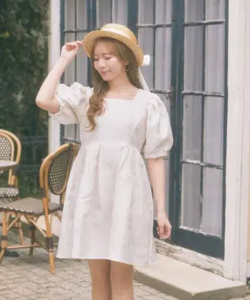 areeam 해바라기 자카드 원피스