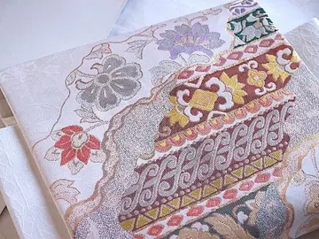 직조 나고야 오비 (당화문) 길이 375 화학 섬유 새상품급