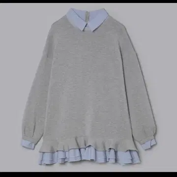 [ 미사용 새상품 ] 프릴 종이상자 맨투맨 레이어드 그레이