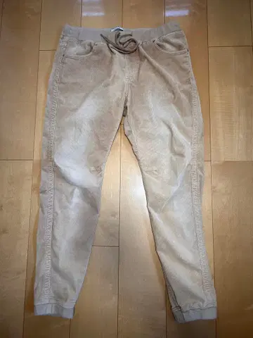 BAYFLOW 베이지 코듀로이 스트레치 조거 팬츠