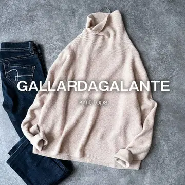 개럴개런트 일본제 울 니트 터틀 리브 베이지 루즈핏