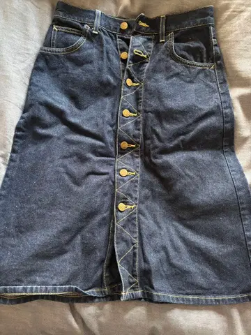 Lee 다크 데님 버튼 프론트 스커트 M