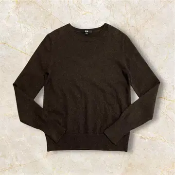 UNIQLO 캐시미어 크루넥 스웨터 다크 브라운 M