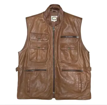 80s BANANA REPUBLIC 가죽 사파리 베스트