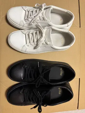 FILLIN 화이트 블랙 스니커즈 2족 세트