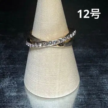 빈티지 패션반지 골드 12호 크로스디자인스톤반지