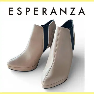 [ 컨디션 최상 ] ESPERANZA 사이드 고어 숏부츠 베이지 M 힐