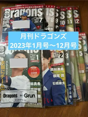 월간 드래곤즈 월간 Dragons 2023년 1월호~12월호 12권 세트