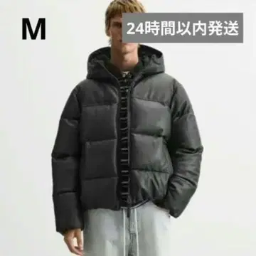 [ 24시간 이내 발송 ] ZARA 인조 가죽 다운 자켓