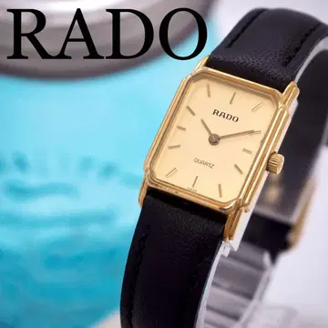 556 작동 RADO 여성용 스퀘어 시계 벨트 새상품 골드 레어