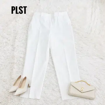 새상품급 PLST 린넨 블렌드 스틱 팬츠 화이트 S
