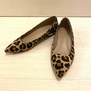 플랫 펌프스 레오파드 무늬 25.5cm 약발수