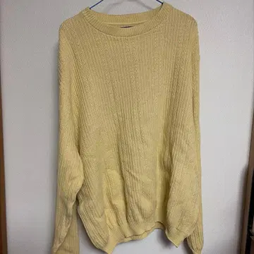 Bill Blass 코튼 니트 스웨터 크림색