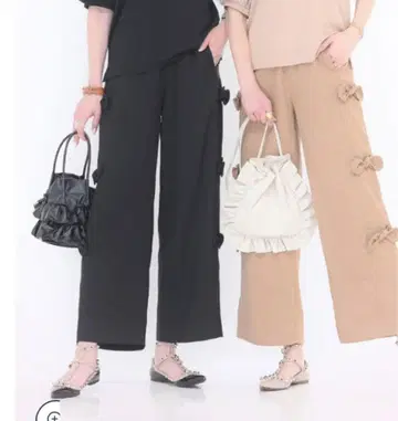 &LOVE 앤드러브 엄청 행복 리본 와이드 팬츠