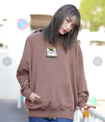 X-girl 후드티 브라운 여성용