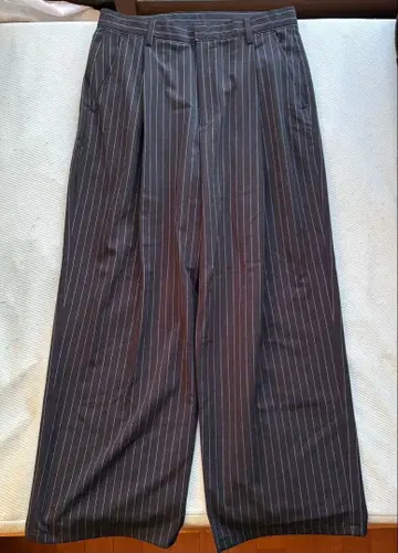 NOMADE 스트라이프 와이드 팬츠 S 네이비