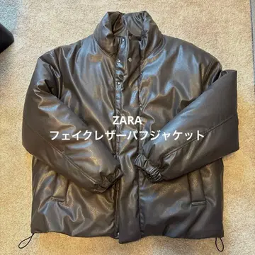 ZARA 인조 가죽 퍼프 자켓