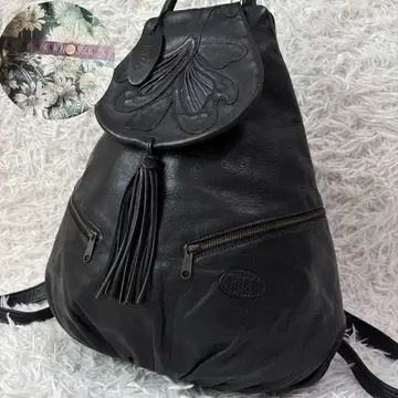 레어/컨디션 최상 이비자 백팩 꽃무늬 올 패턴 태슬 올 가죽 참