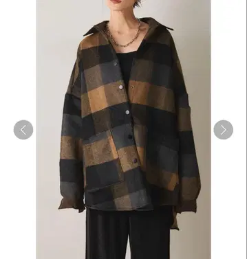 esica 멀티 체크 미디엄 기장 코트