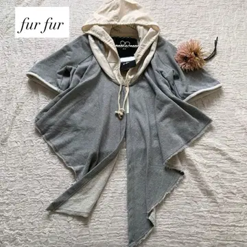 택 포함 새상품 fur fur 판초풍 변형 디자인 후드 맨투맨