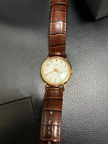 TIMEX 마리나 아날로그 시계 골드/브라운