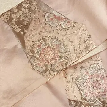 1229010 나고야 오비 꽃무늬 자수 핑크 계열