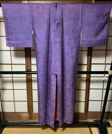 보라색 코몬 무늬 기모노 1231