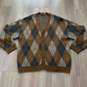 BEAMS HEART 다이아몬드 패턴 가디건 L