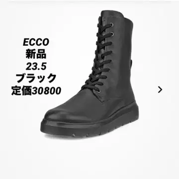 새상품 에코 ecco 가죽 업 부츠 누벨 레이스 23.5 블랙