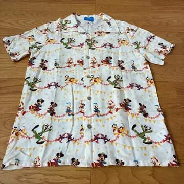 [ 새상품급 ] 디즈니랜드 반팔 하와이안 셔츠 40주년