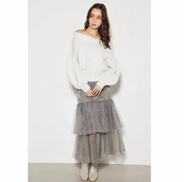 새상품 티어드 튤 rienda 리엔다 스커트 S