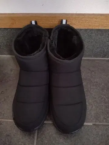 블랙 퍼 포함 숏부츠 L