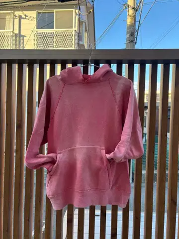 50s 60s 오니 페이드 빨간색 후드티 핑크 빈티지 맨투맨