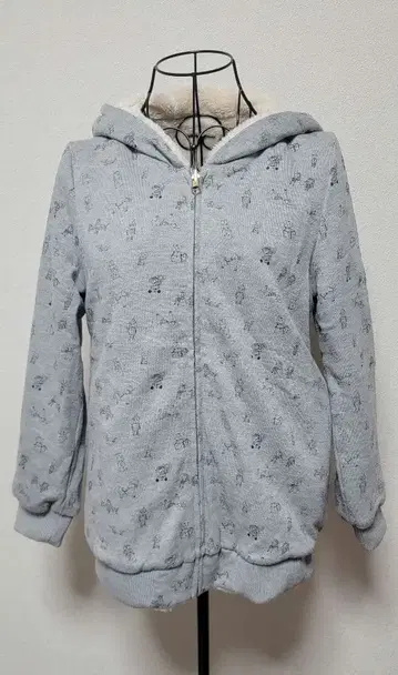 프랑슈리페 TOY 패턴 보아 리버서블 블루종 보아 후드티