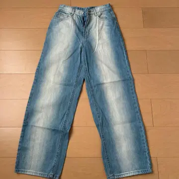 라이트 블루 와이드 레그 데님 S