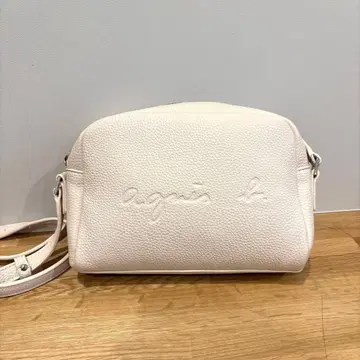 [ 새상품 ] agnes b 베이지 가죽 숄더백 에네스베