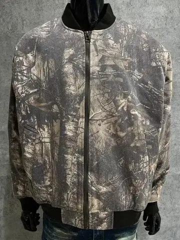 LIBERTE 카모플라주 패턴 충전솜 블루종 카키 L 빅 실루엣 아메카지