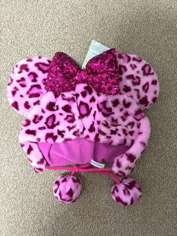 미니 팬캡 레오파드 무늬 핑크