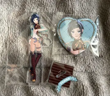 HoneyWorks 훼미리마트 하트형 아크릴 스탠드 캔뱃지 소메야 유지로