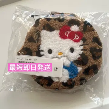 산리오 캐릭터즈 헬로키티 레오파드 무늬 사가라 서클 파우치