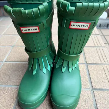 헌터 Hunter 프린지 미들 레인부츠 UK4