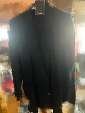 네이비 더블 브레스트 테일러드 자켓