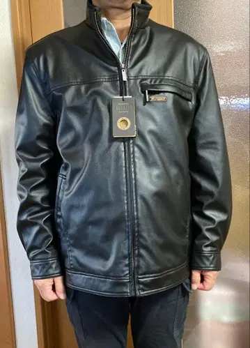 페이크 레더 자켓