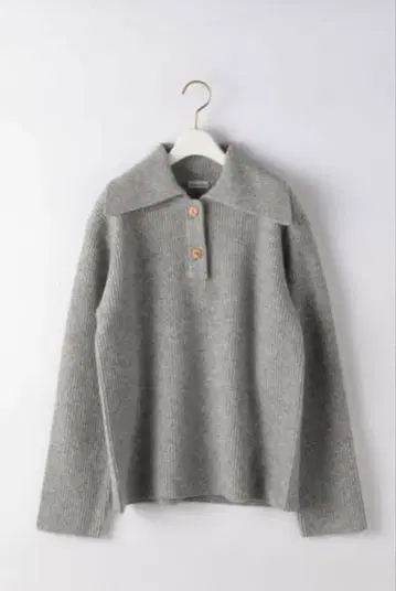 그레이 폴로 칼라 니트 스웨터 긴팔