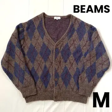 B:MING by BEAMS 울 모헤어 혼방 아가일 무늬 가디건 M