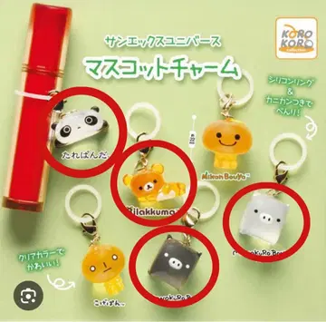 산엑스 마스코트 참 가챠 메지루시 액세서리 4개 세트
