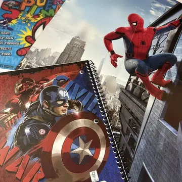 스파이더맨 캡틴 아메리카 포스터, 노트, 책받침 세트