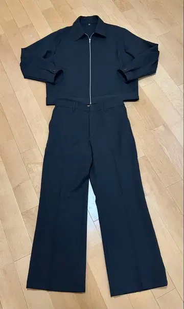 GU 집업 셔츠 배럴 레그 슬랙스