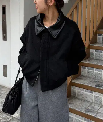 [ 2WAY ] 스탠드 울 숏코트