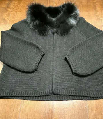 ESTNATION bis 퍼 트리밍 가디건